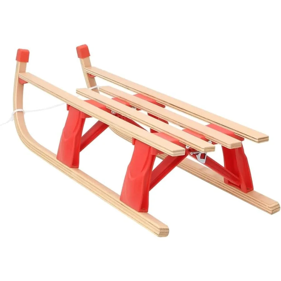 Snow Sledge Foldable Toboggan with Tow Rope Wooden Sledge Slider 43.3 vidaXL vidaXL 1