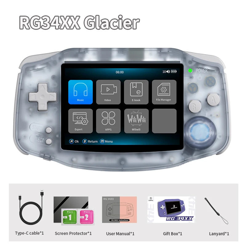Handheld Game Console 3.4" IPS Screen Linux 64-bit Video Gaming Player