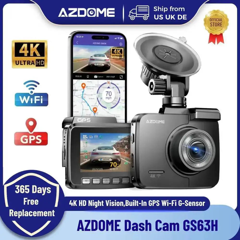 AZDOME Dash Cam GS63H 4K HD Dash Car Camera Night Vision