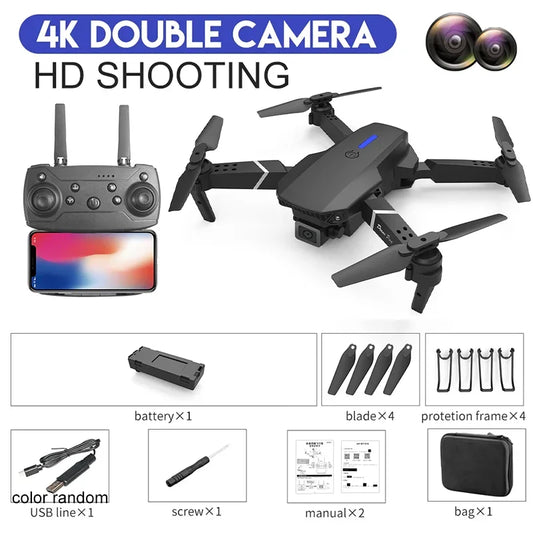 2025 E88Pro RC Drone 4K Professinal With 3 Battery 1080P Wide Angle HD