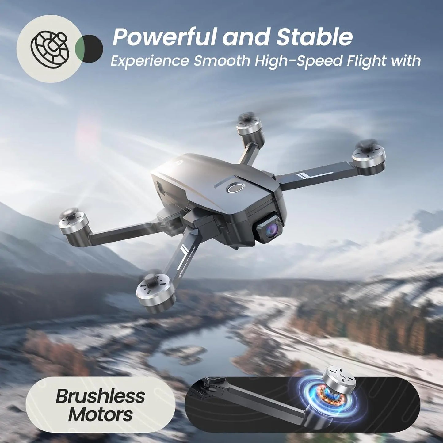 4K Drone: Remote ID,  46min Flight, 5GHz FPV, 130° Brushless, Auto Return,