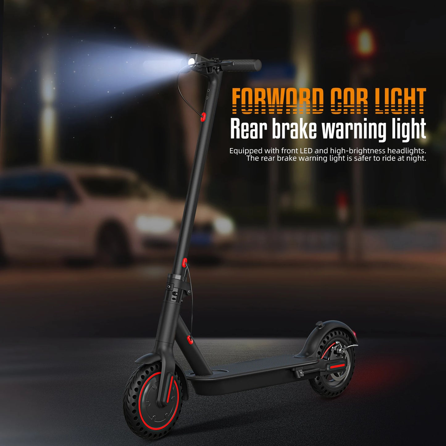 FREEBOY 350W Foldable Electric Scooter for Adults, 8.5'' Solid Tires, Dual Brake System,