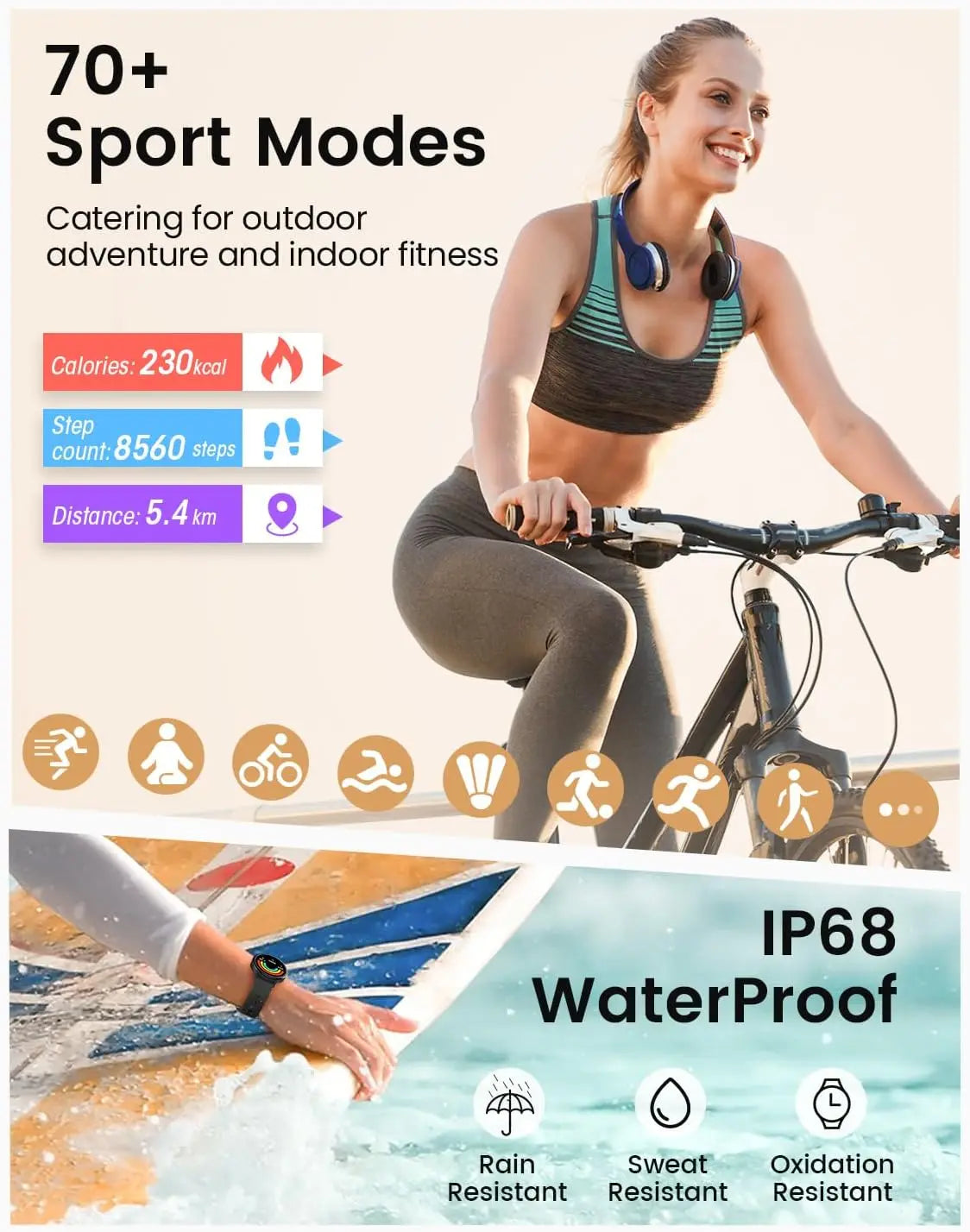 Smart Watches for Women [400+Watch Faces/Calls/Female Health], Fitness Tracker