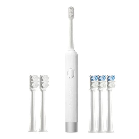 DOCO LAB Wave Electric Toothbrush Oscillation Vibration Sonic Electric Toothbrush for Adults USB-C Rechargeable Smart 6 Modes Long Battery Life with 5 Brush Heads