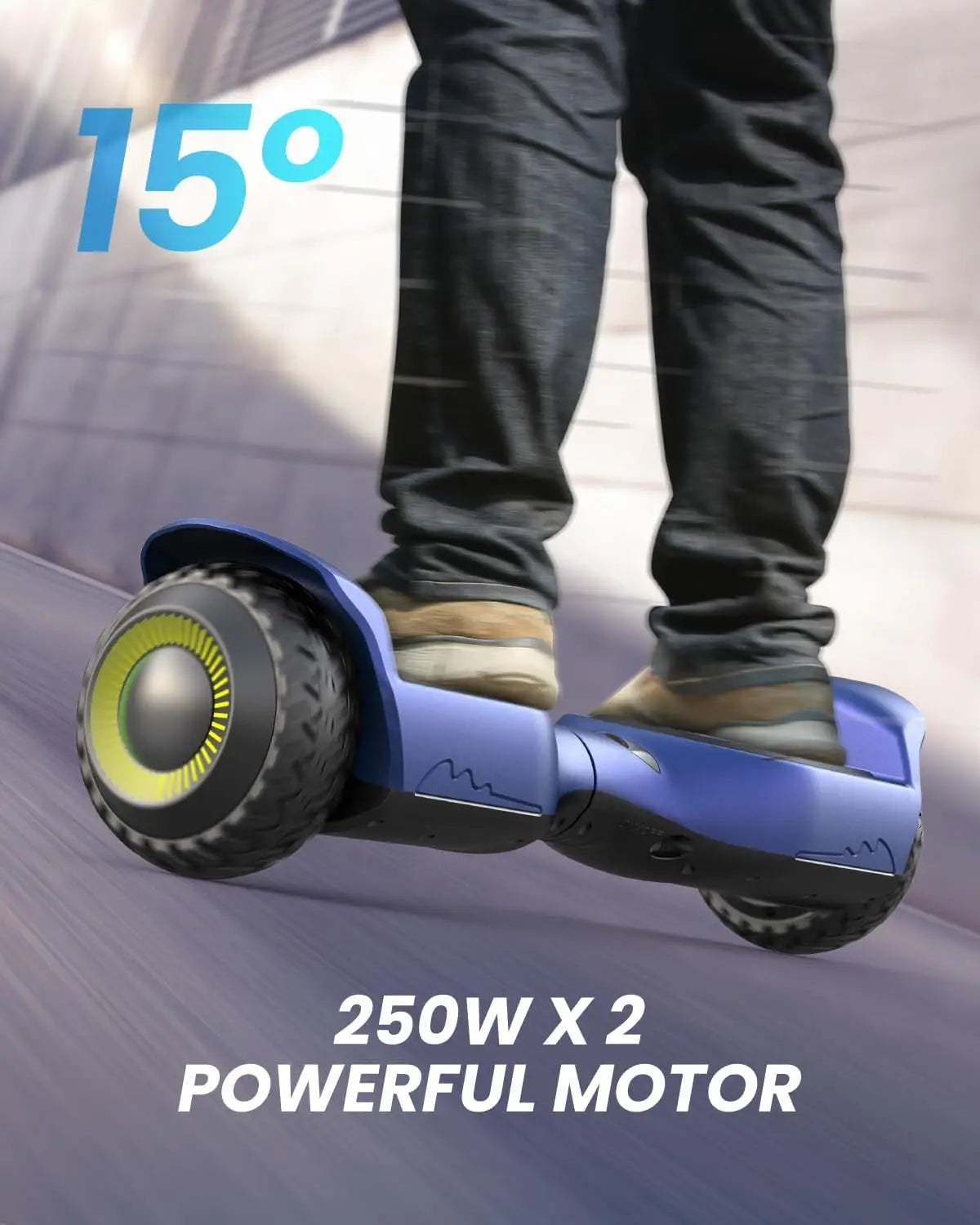 All Terrain Self-Balancing Scooter with LED Lights and Bluetooth for Kids and Adults, Black