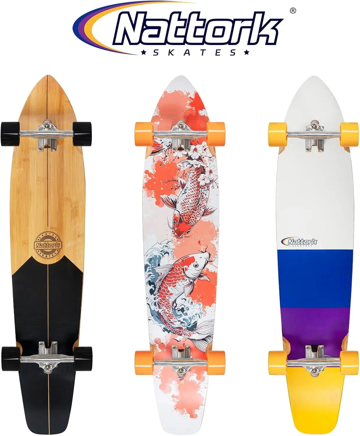 Longboard Skateboard Complete with T-Tool , Carving & Downhill Riding, Suitable for All Ages