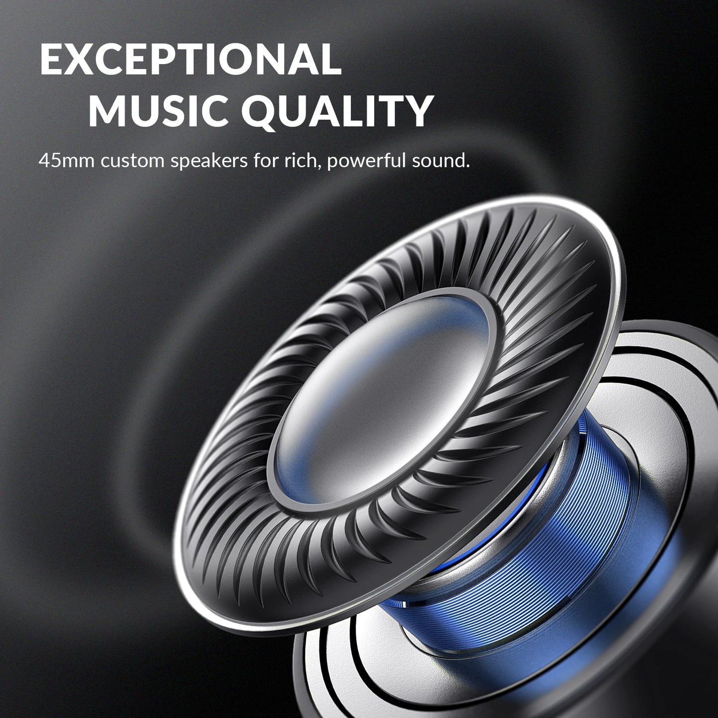 PRO Active Noise Cancelling Wireless Headphones, Over-Ear Headphones with Mic,