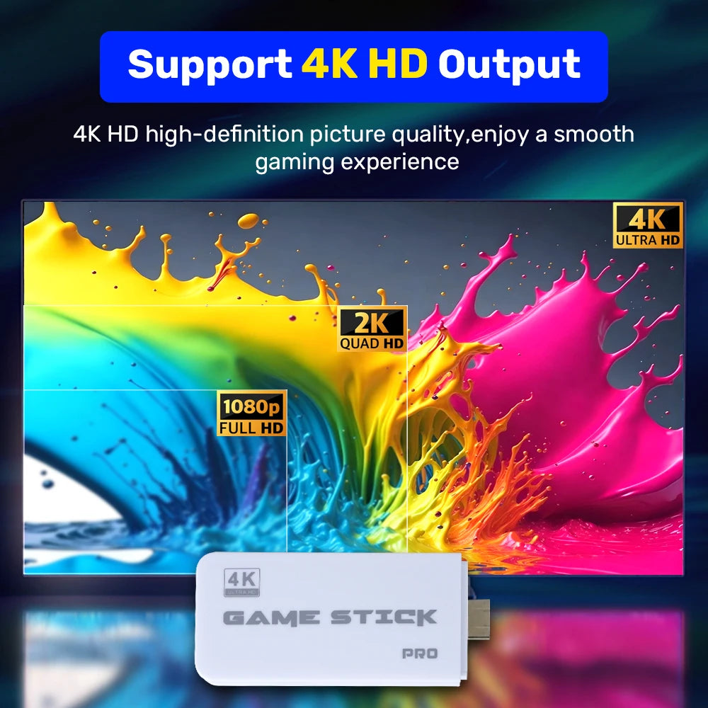 M15 Game Stick 64G Video Game Console 4K UHD Output with 30000+ Retro Games for PS1