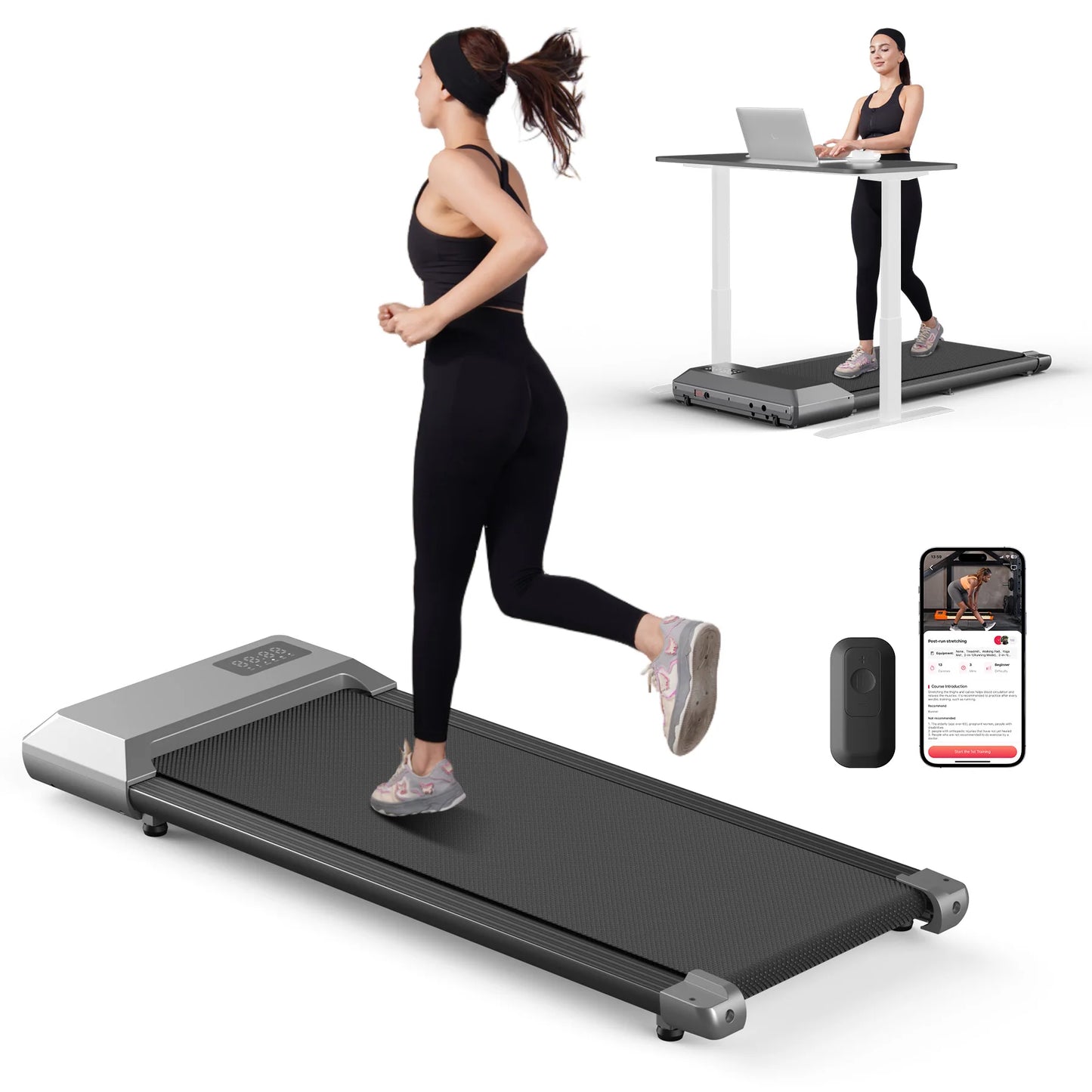 Smart Under Desk Treadmill for Home Office,Treadmill with APP&Remote Control,