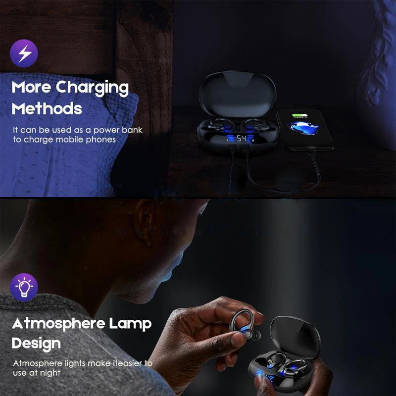 Original Wireless Earphones Ture Wireless Earbuds Ear Hook Sports HiFI Stereo Waterproof Headset With Mic TWS Headphone