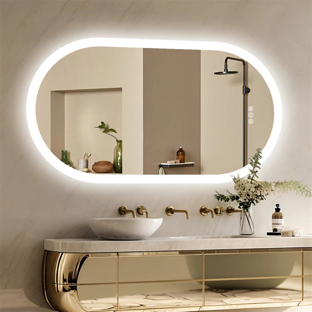 Oval LED Bathroom Mirror Smart Mirrors 3 Colors