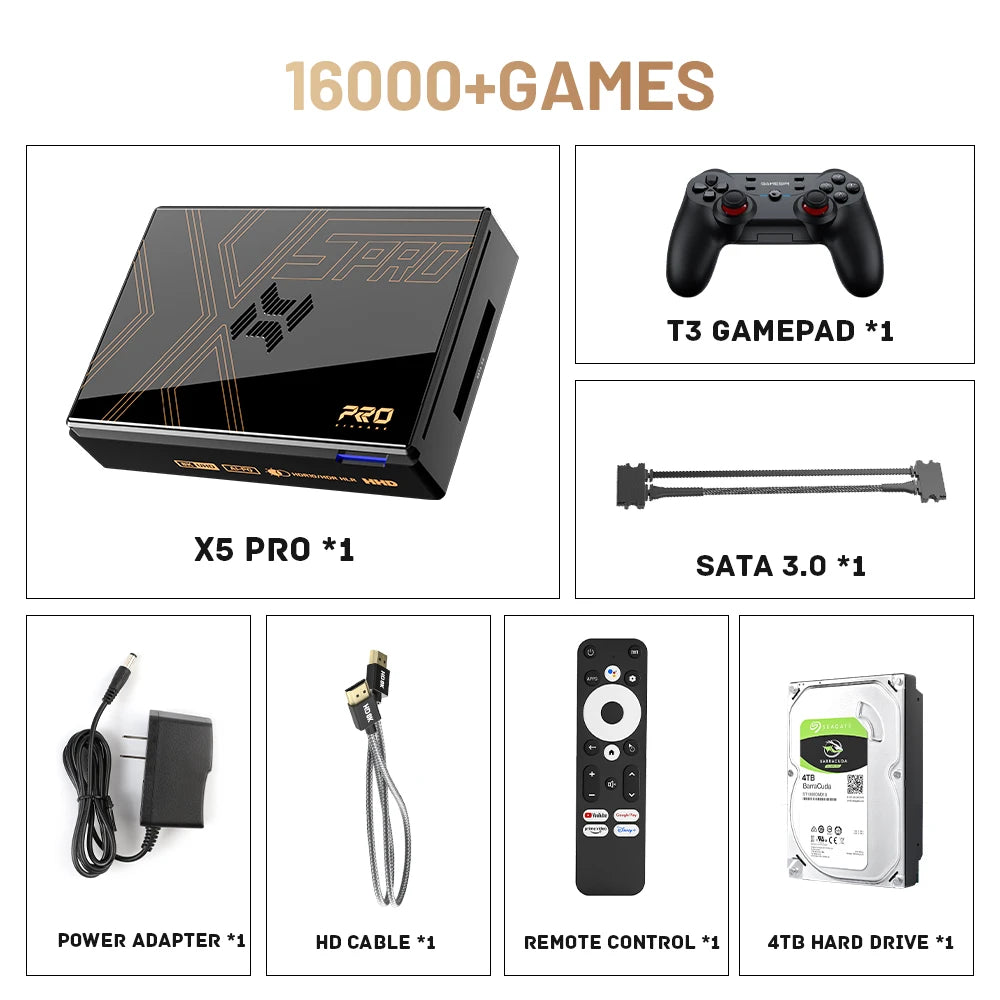 Retro Video Game Console Super Console X5 PRO 4T with 16000 Games for PS2 ,64 Android 12 TV Box Plug and Play