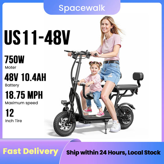 EILLEO Spacewalk 48V Electric Scooter with Seat for Adults, 750W Peak Motor, 18.75MPH Top Speed & 20 Mile Long Range, 14" Pneumatic Tires & Dual Disc Brakes, Foldable with Removable Seat & LCD Display