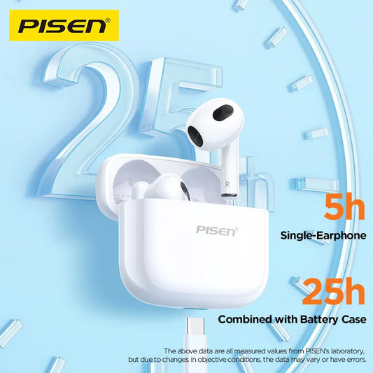 PISEN P1 Wireless Bluetooth Earphones | Microphone Call Noise Cancellation | IPX4 Water-Resistant |25H Long Battery Life