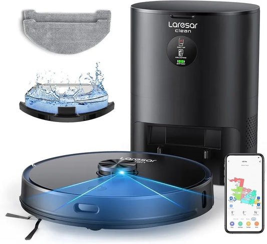 Robot Vacuum and Mop Combo, 3500Pa Robotic Vacuum with 3.5L Self Emptying Station,