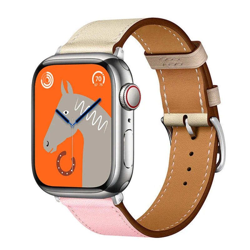 Leather Band For Apple Watch Strap 45mm 45mm 40mm 41mm 38mm 42 Single Tour Bracelet Correa iWatch 3 6 SE 7 8 9 ultra 49mm 2035