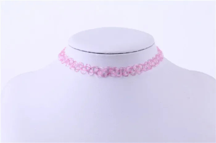 2PC/Lot Summer Style Girls Elastic Vintage Stretch Tattoo Choker Necklace Women