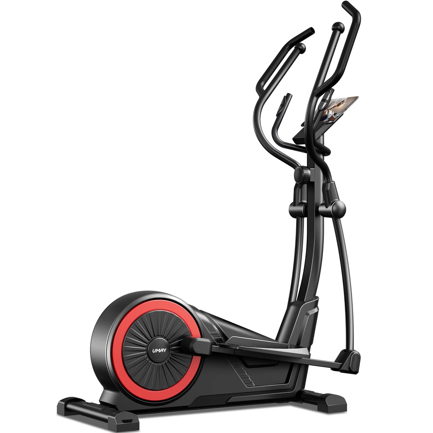 Elliptical Machine for Home, Silent Magnetic Trainer with 8 Resistance Levels, Pulse Grips, 15.5" Stride & LCD Monitor