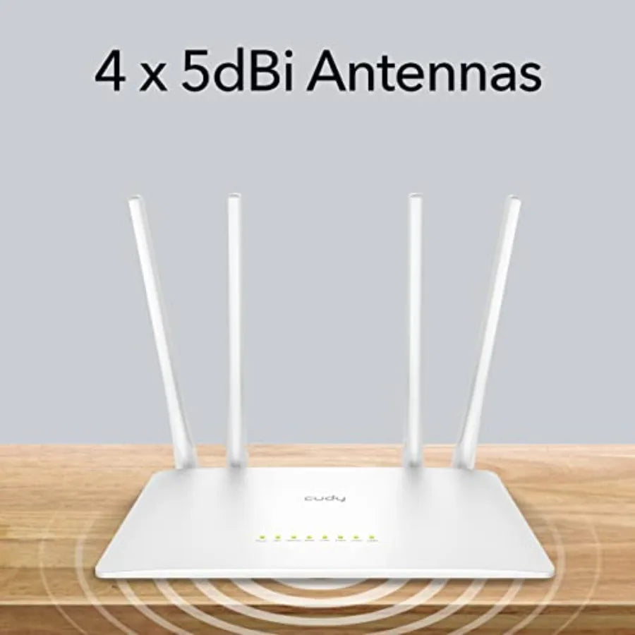 AC1200 Smart WiFi Router Extender, Access Point, WISP, 5GHz Dual Band, 10/100Mbps LAN, 4x5dBi Antennas, VPN, Guest WiFi, AP Mod