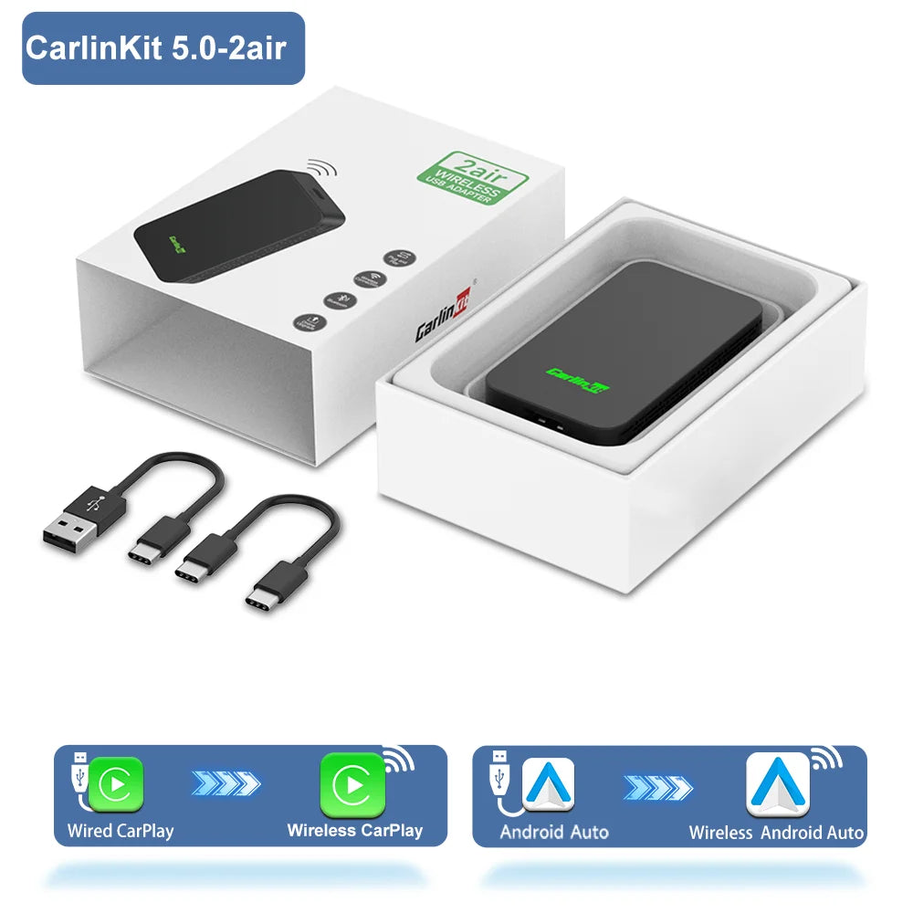 Original CarlinKit 5 2Air Wireless Adapter Android Auto Wireless CarPlay Dongle 5G WIFI
