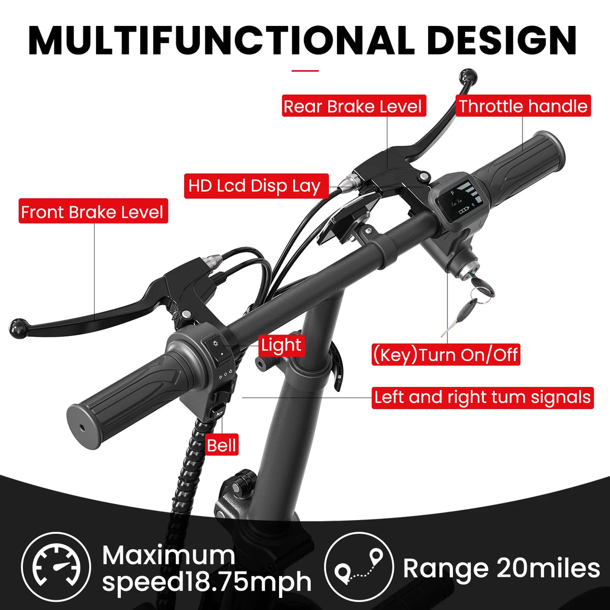 EILLEO Spacewalk 48V Electric Scooter with Seat for Adults, 750W Peak Motor, 18.75MPH Top Speed & 20 Mile Long Range, 14" Pneumatic Tires & Dual Disc Brakes, Foldable with Removable Seat & LCD Display