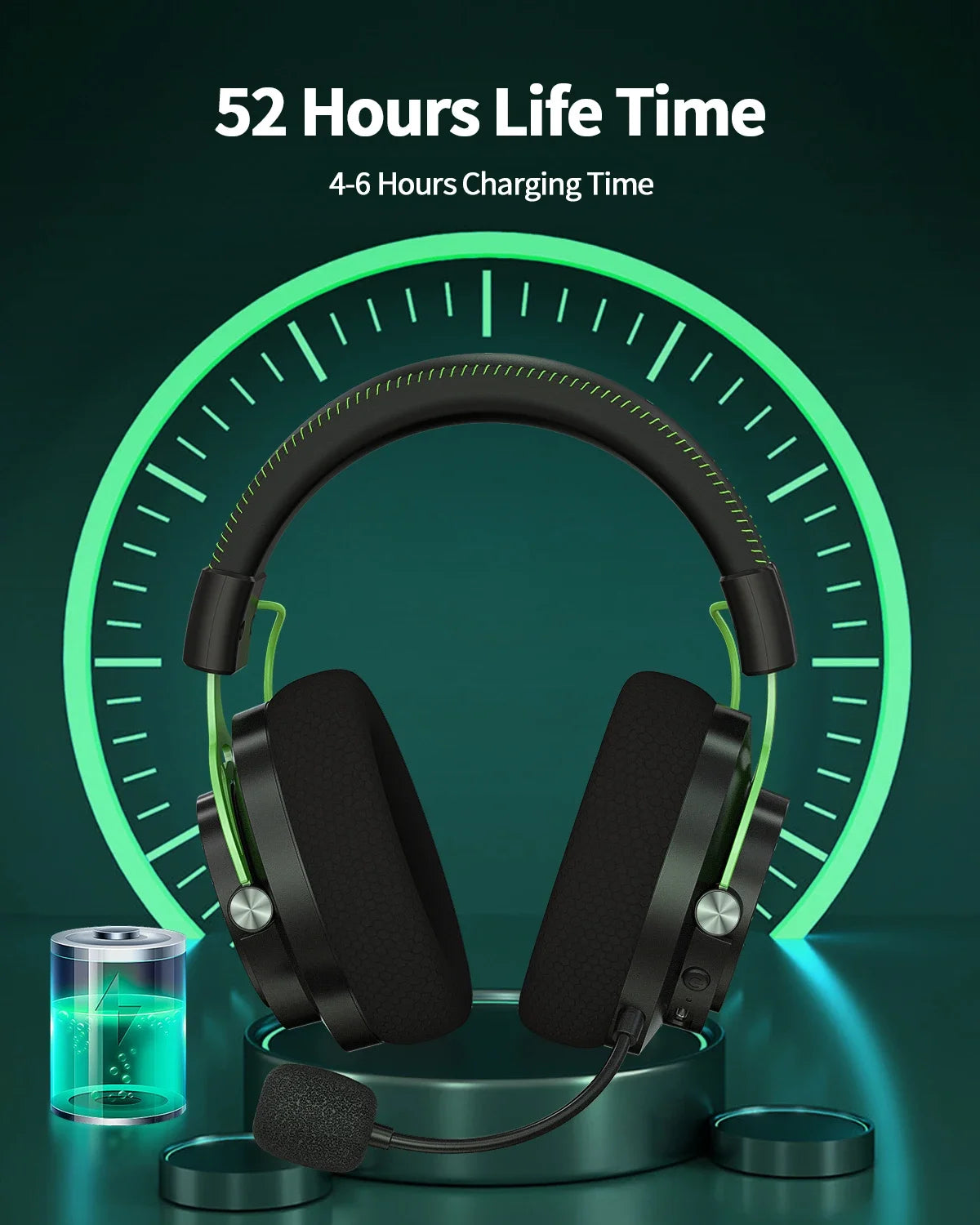 Headsets Gamer 2.4GHz Dual Stereo Sound Wireless Bluetooth Gaming Headphone