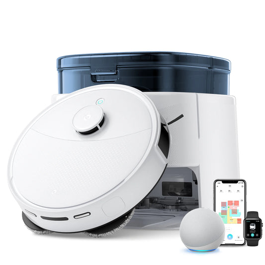 Lefant M3L Robot Vacuum Cleaner and Mop, 10000Pa Suction, 90-Day Self-Emptying, Auto Mop Washing, Obstacle Avoidance, All-in-One for Pet Hair Carpet, 5G WiFi Alexa/APP/iWatch ,Control, 220 min Battery,  Double Rotary Cloth