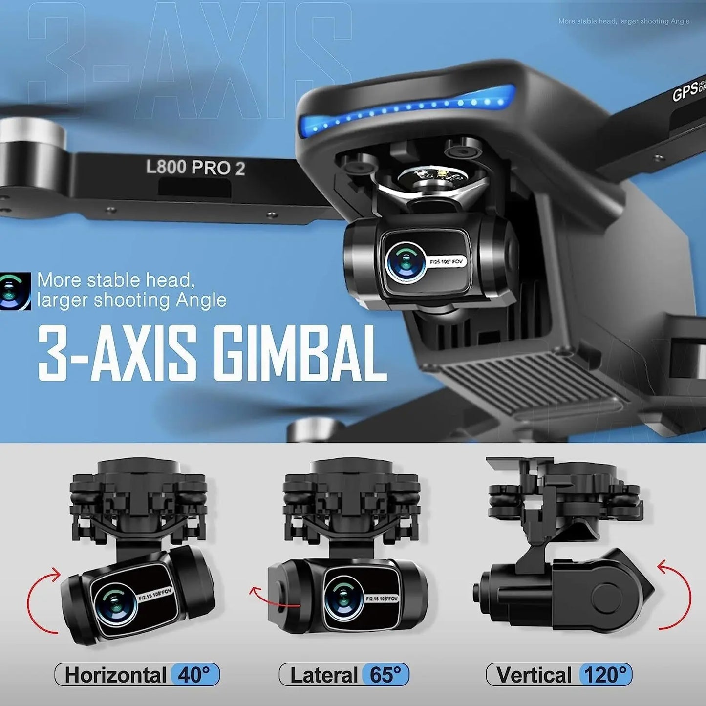 GPS Drone with 4k Camera for Adults 5G WiFi Transmission