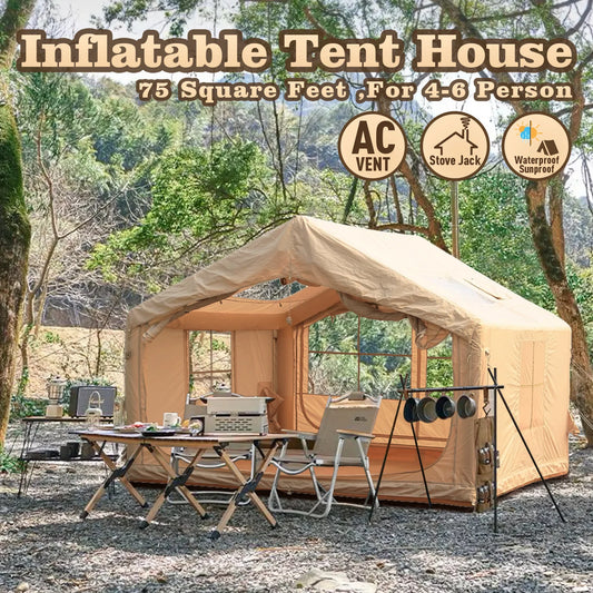75 Square Feet Inflatable Tent with Chimney Stack,Thickened Waterproof