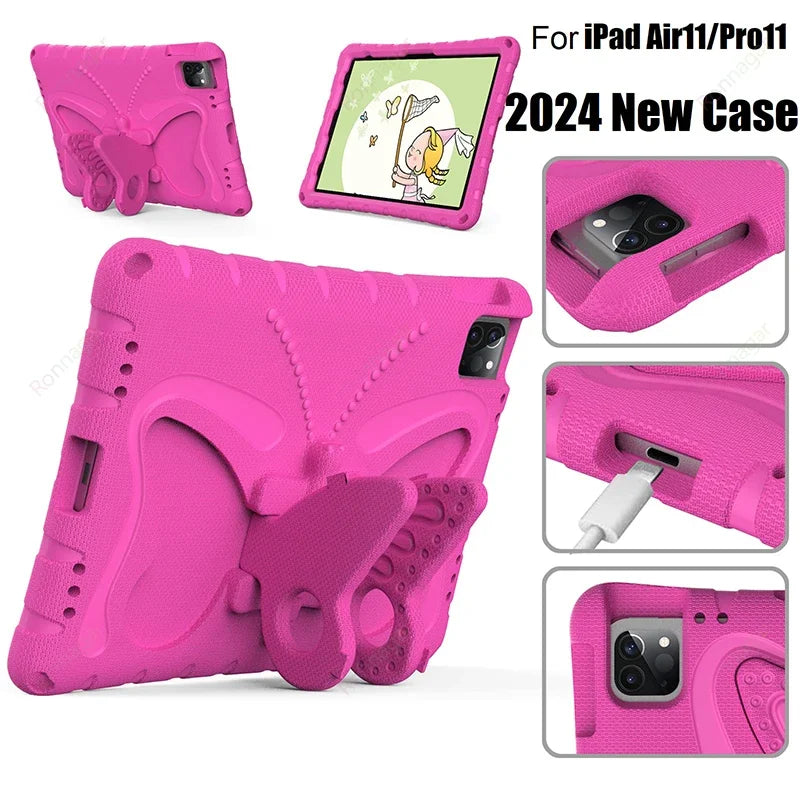 3D EVA Butterfly Case for iPad Air 11 Inch M2 2024 Pro 11 M4 iPad 10.2'' 7 8 9 10th Gen iPad Air 4 5 6  Mini 1 2 3  4 5 6 7 Case