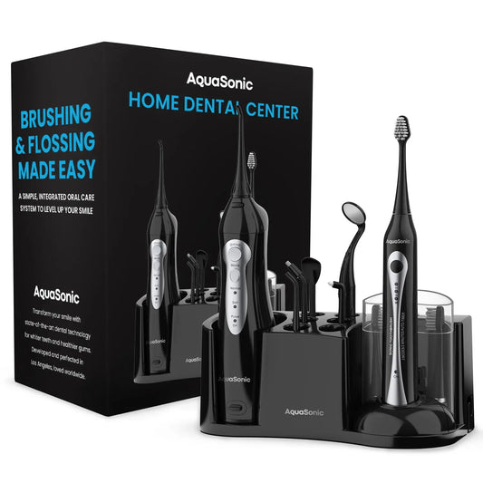 Rechargeable Electric Toothbrush & Water Flosser Set - 10 Attachments, 3 Modes,