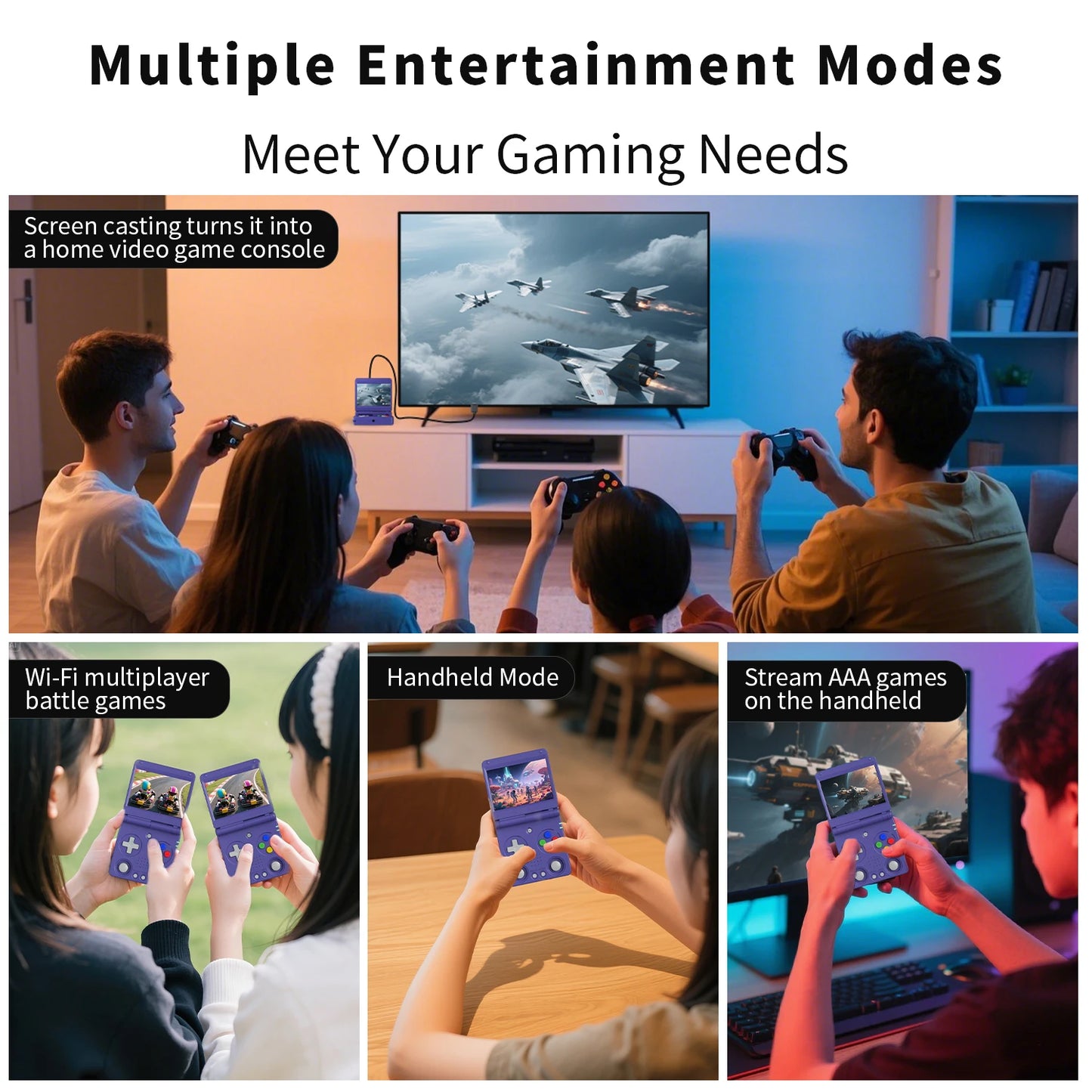 3.4-Inch IPS Linux 64-bit Game Console H700 quad-core LPDDR4 2GB Retro Game Player HD-Connect