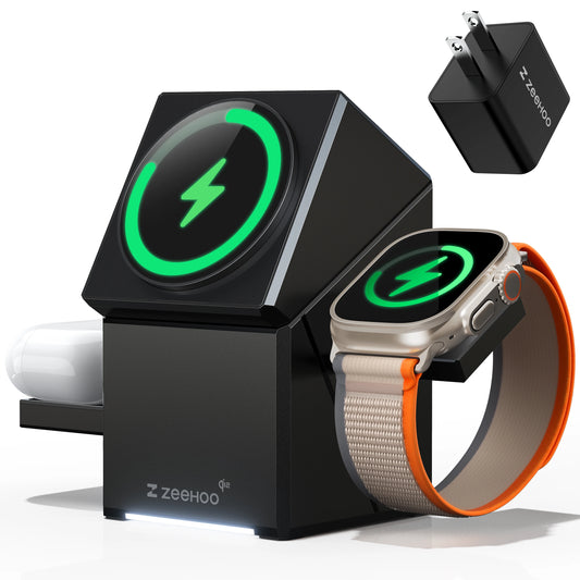 3-in-1 Rotatable Magnetic Wireless Charger Stand for iPhone 16 15 14 13 12