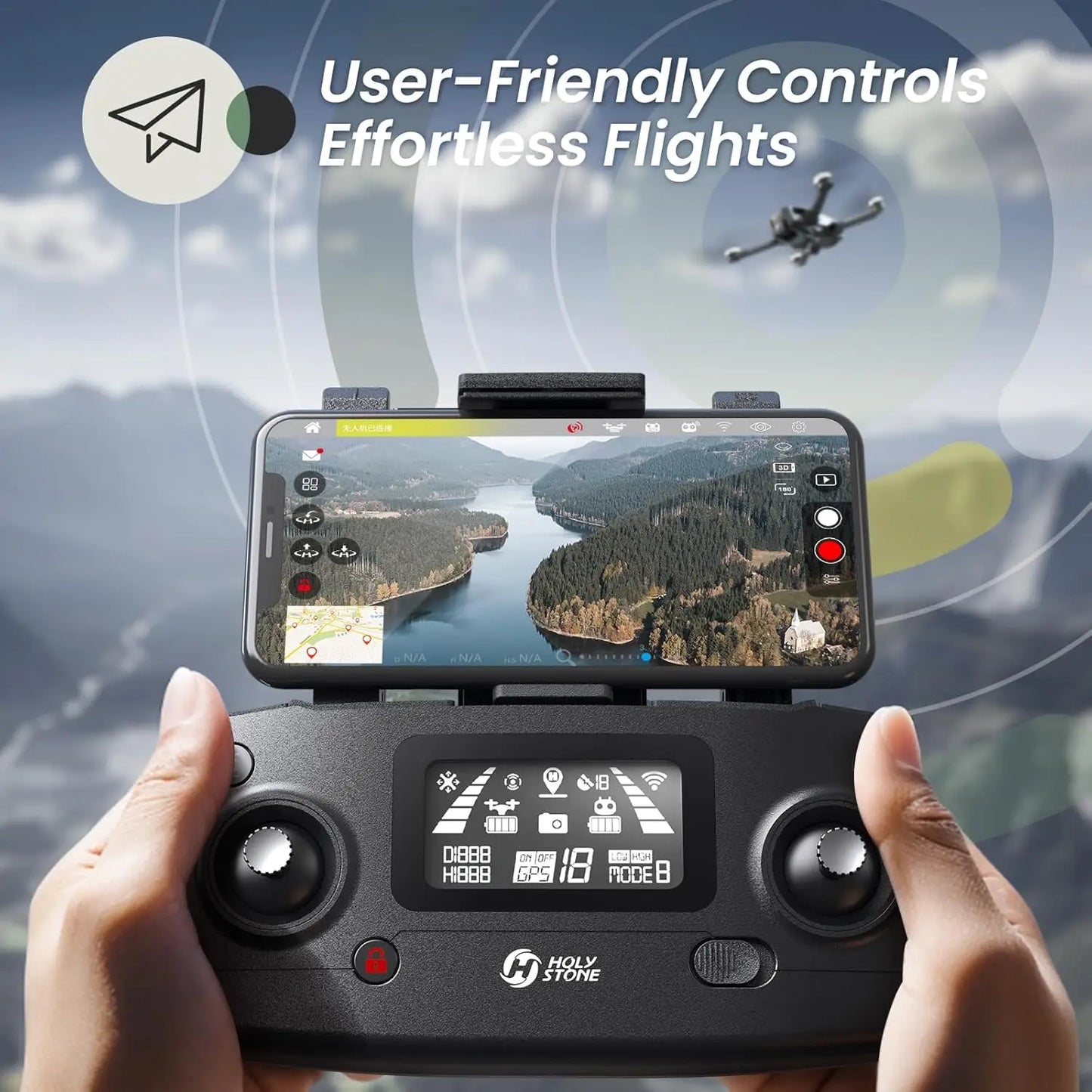 4K Drone: Remote ID,  46min Flight, 5GHz FPV, 130° Brushless, Auto Return,