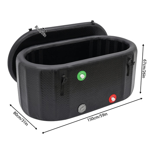 Inflatable Ice Bathtub for Athletes, 150*80*67cm 370L Portable Freestanding Ice Bath Tub with Inflation Pump