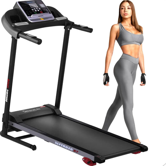 Smart Compact Digital Fitness Treadmill Workout Trainer w/Bluetooth