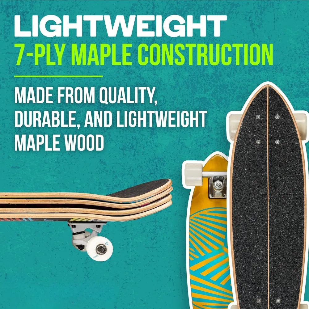 Skateboard -24 Inches -27.5 Inches Sturdy 7-layer Canadian Maple Complete Skateboard -60mm PU Wheels with High-speed ABEC