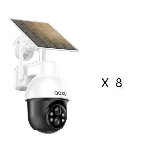3MP PTZ 4/8/12pcs Solar Camera 5000mAh Battery Wireless 2.4Ghz WIFI Camera