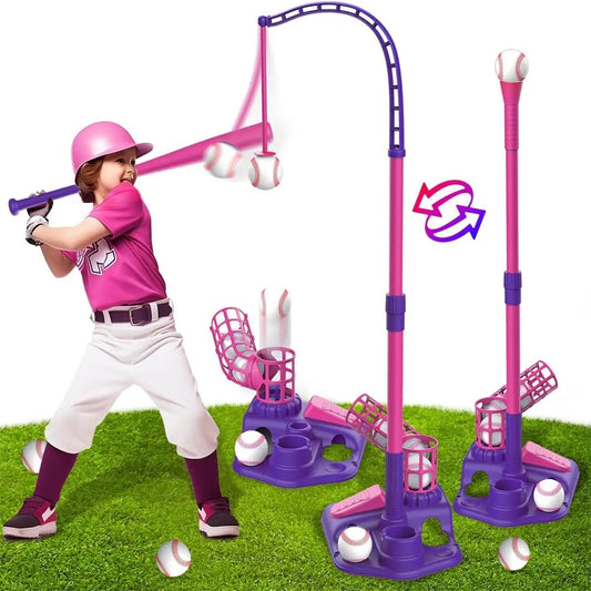3-in-1 T Ball Sets Kids Toy with 6pcs Baseballs Stand Hanging Tee
