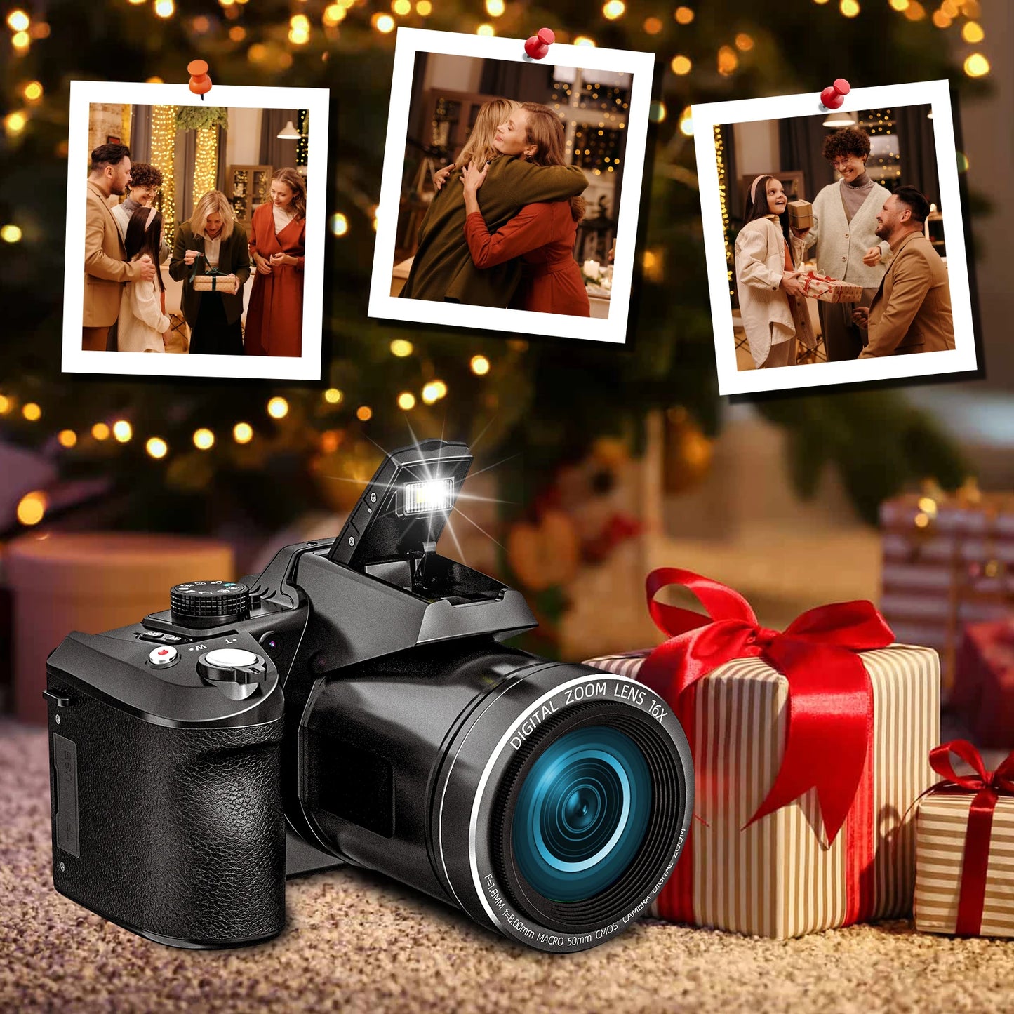 64MP Digital Camera for Photography, 4K Vlogging Camera with 3’’ Flip Screen,16X Digital Zoom,