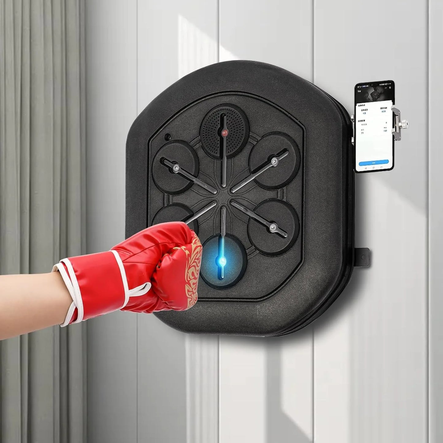 music boxing machine with LED lights, wall mounted , Bluetooth