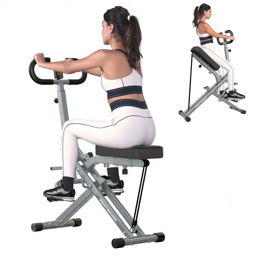 Squat Assist Trainer For Hip And Leg Exercises, 5-Position Adjustable Seat Cushion, Upgraded Version Enhanced Resistance,Squat Exercise Equipment For Home Gym Fitness