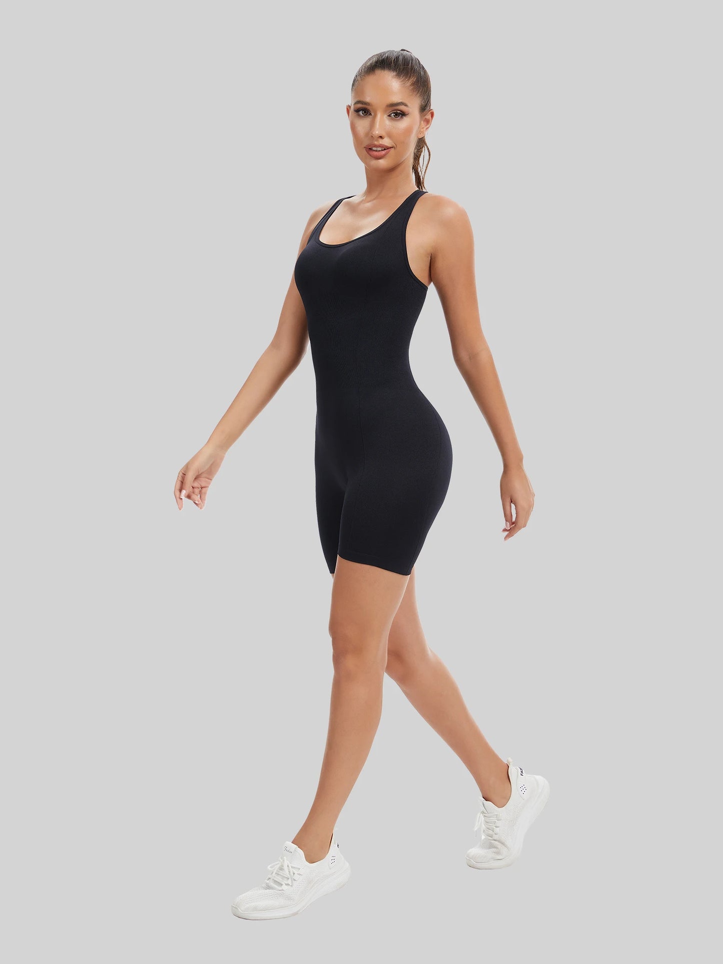 Knit Booty Lifting Bodysuit, Quick-Dry Running Yoga Outfit, Sport Pilates Gear,