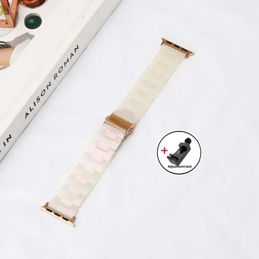 Luxury Resin strap for Apple Watch Ultra 2 Band 49mm 45mm 41mm 40mm 44mm 38mm 42mm Link bracelet iwatch series 9 7 8 6 se 5 4 3