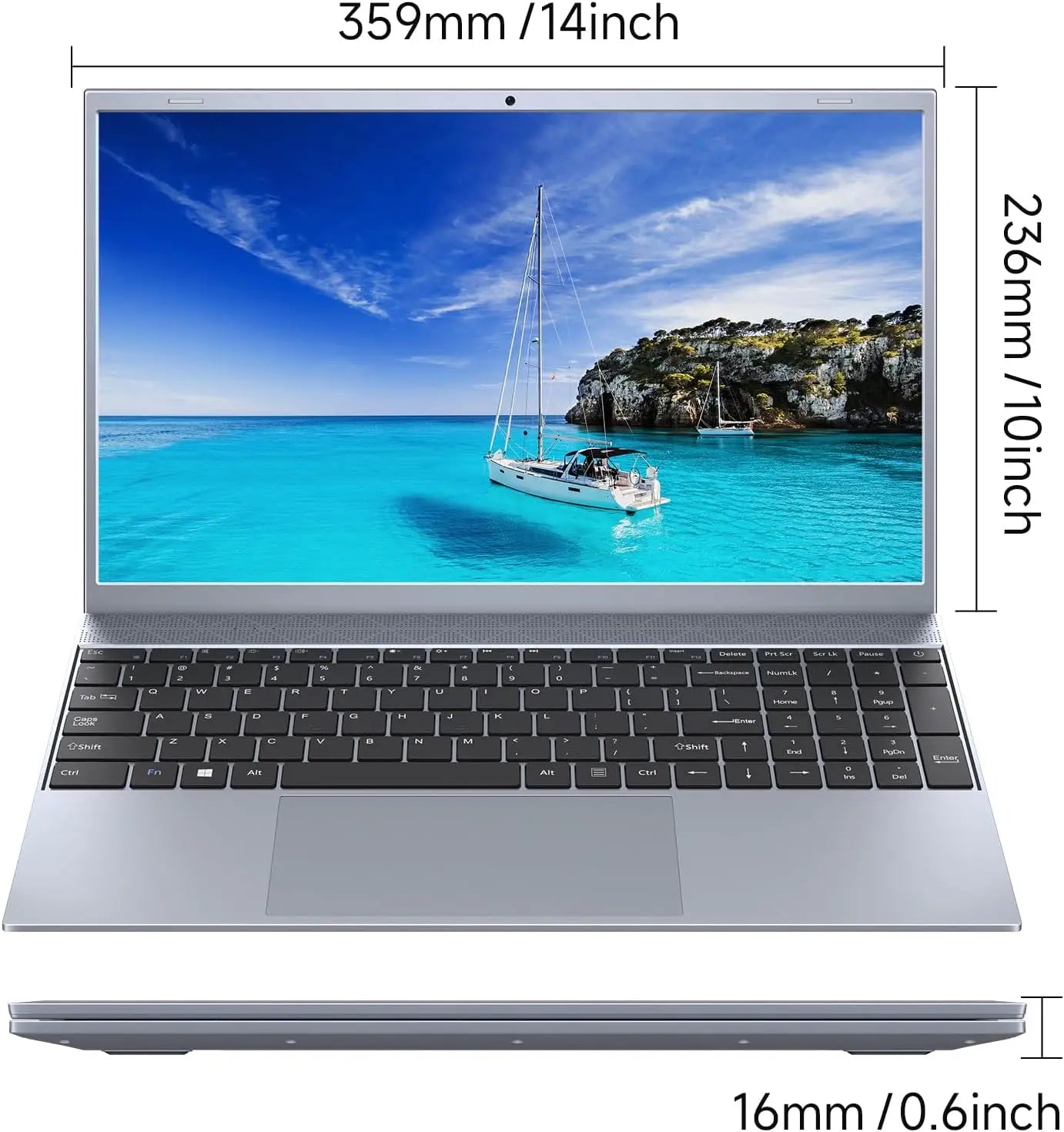 15.6 Inch Laptop J3710 8GB RAM 256GB SSD Windows 11