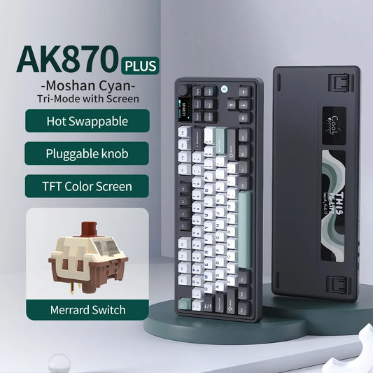 PLUS wireless Bluetooth mechanical keyboard three-mode hot-swappable screen gaming game boy