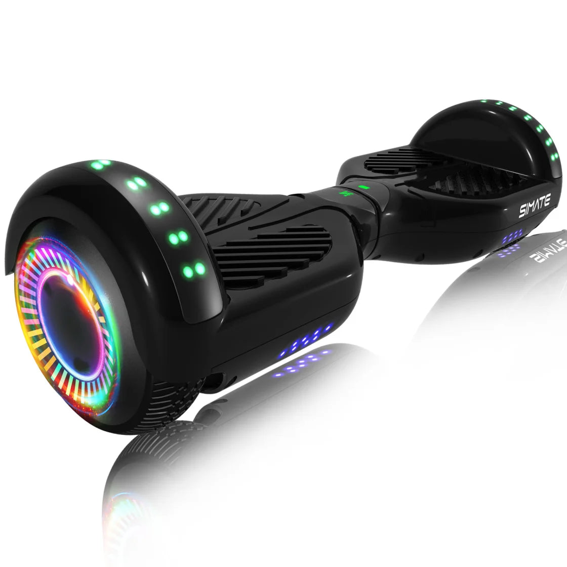 SIMATE 6.5 Inch Self-Balancing Hoverboard with Bluetooth Speaker & Colorful LED Wheel Lights, Electric Scooter Gift for Kids Adults