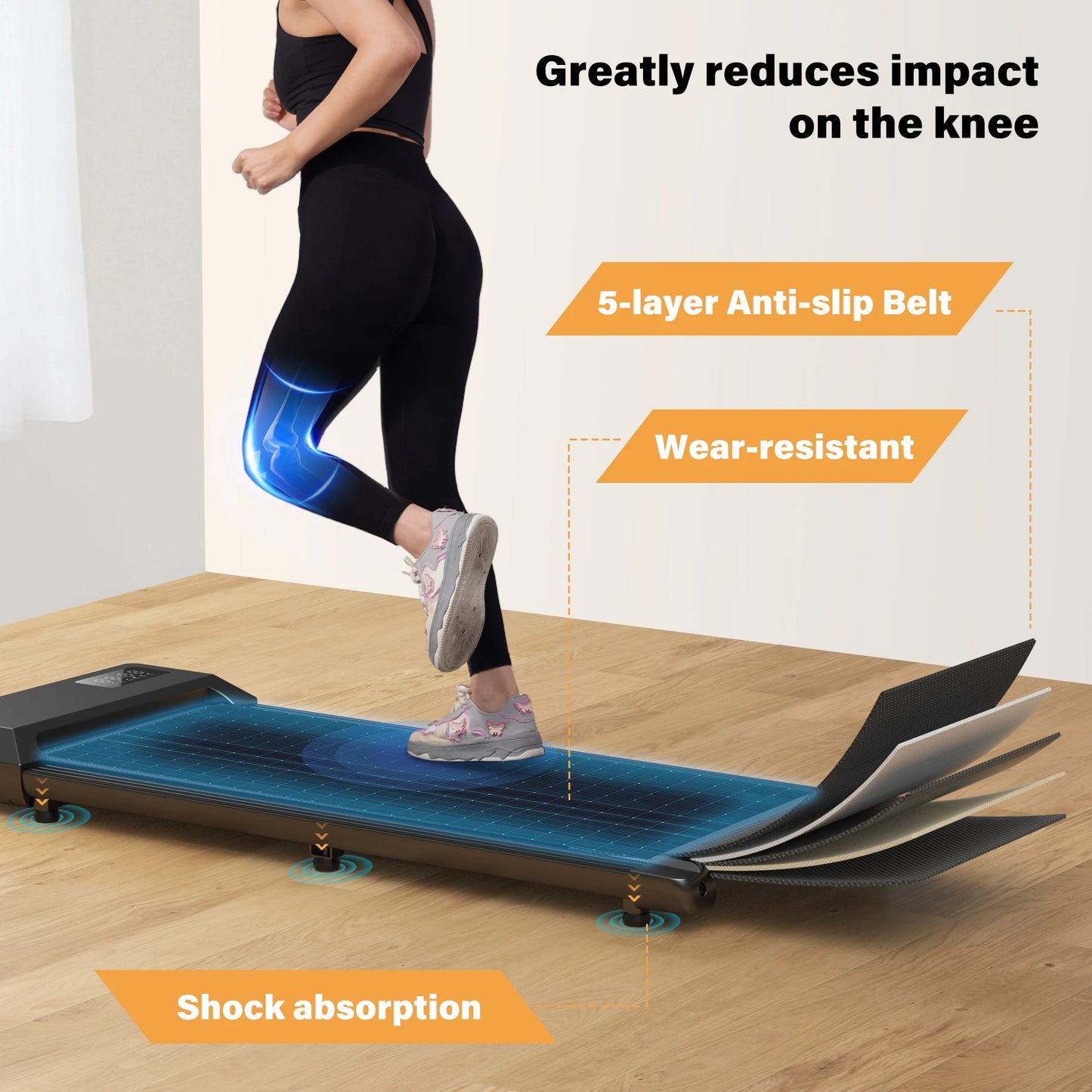 Smart Under Desk Treadmill for Home Office,Treadmill with APP&Remote Control,