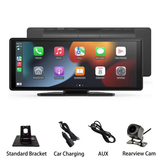 Portable Wireless Carplay Car Stereo, 10.26" inch HD Touchscreen