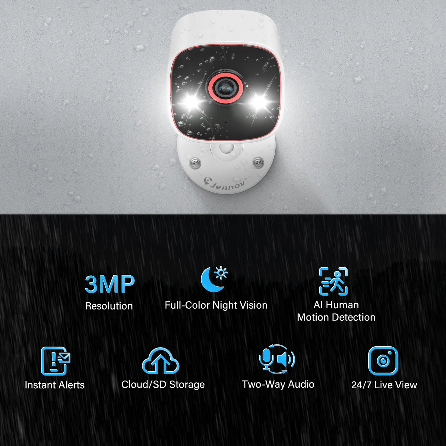 Outdoor/Indoor Security Cameras4Ghz, 2K HD Wireless WiFi